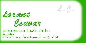 lorant csuvar business card